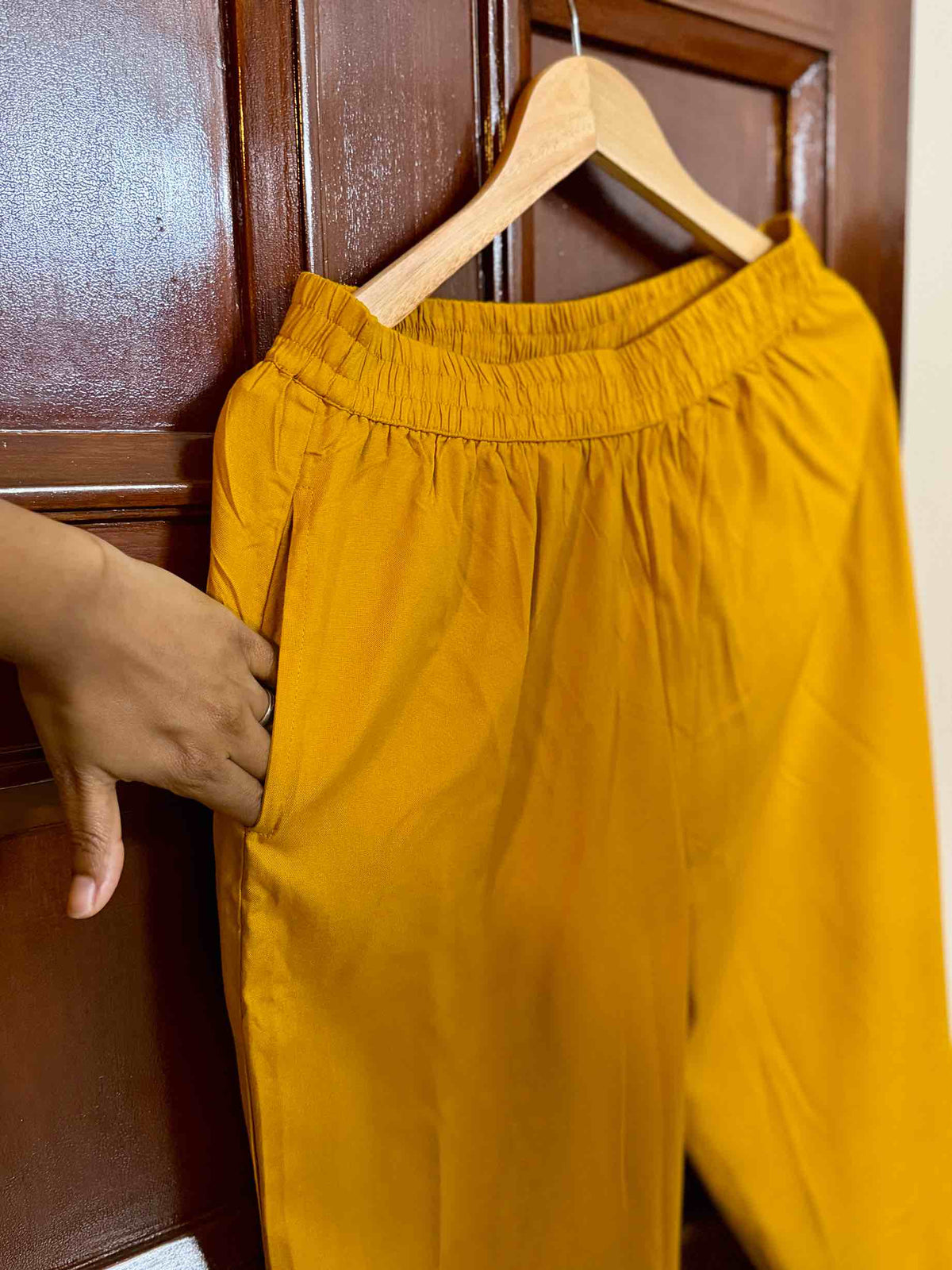 Yellow Cotton Kurta set with Organza Shawl - D02