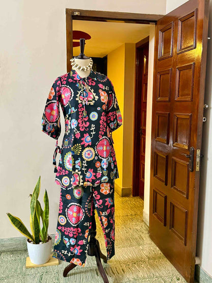 Black Rayon Co-Ord - D07
