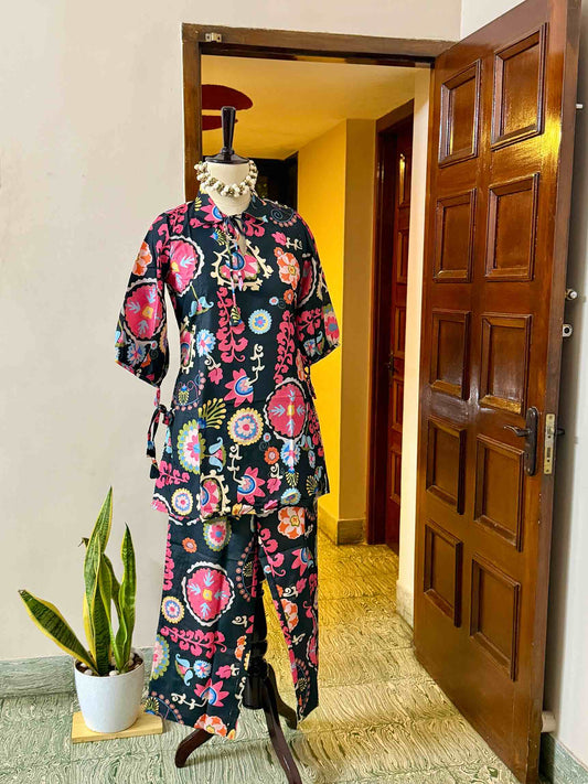 Black Rayon Co-Ord - D07