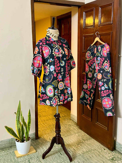 Black Rayon Co-Ord - D07